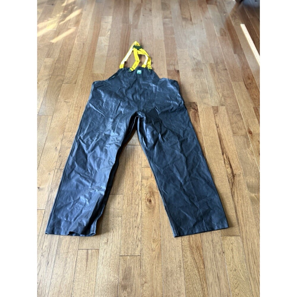 VTG Helly Hansen Sailing Bibs Mens XL Seaward Over Trousers Overalls P-400 Green